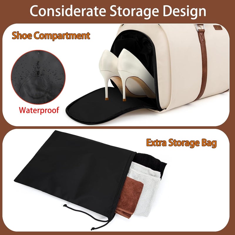 TIBES Convertible 2-in-1 Garment Bags for Travel, 50L Carry On Garment Duffle Bag With Shoe Compartment Large Weekender Bag for Women Men Hanging Suitcase Suit Travel Duffel Overnight Bags 4pcs Set - Image 2